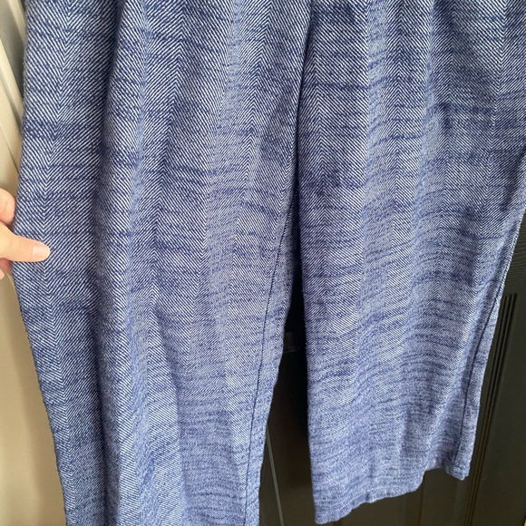 Urban Outfitters High-Rise Wide Leg Herringbone Trouser Pants Blue-Size S - Picture 2 of 9